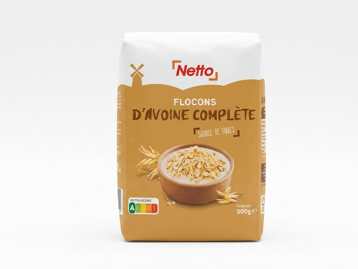 flacon netto Flocons d'Avoine - Netto - Paquet de 500g