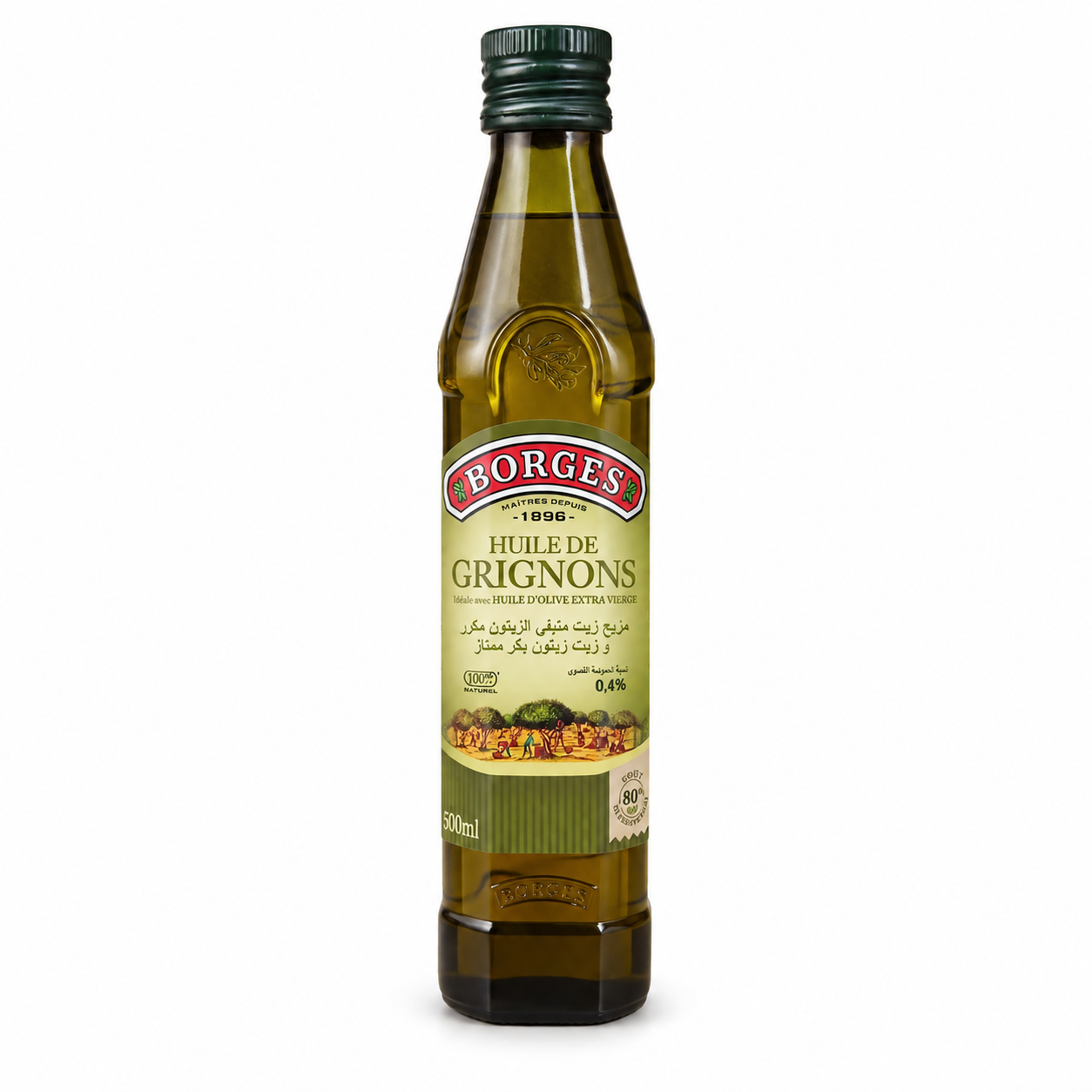 grigno800 Huile de Grignons d'Olive Borges - Bouteille de 500 ml