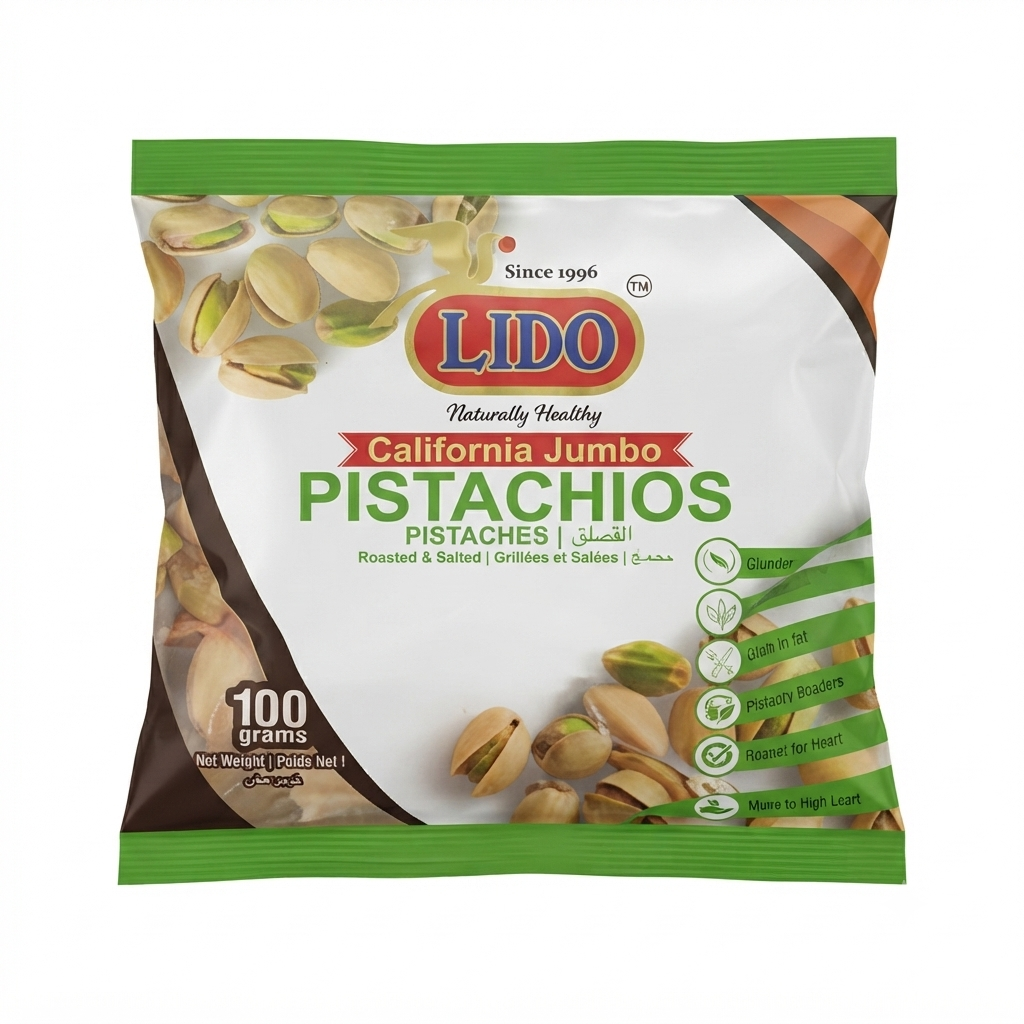 pistachios800 Pistaches Grillées et Salées California - LIDO - Sachet de 100g