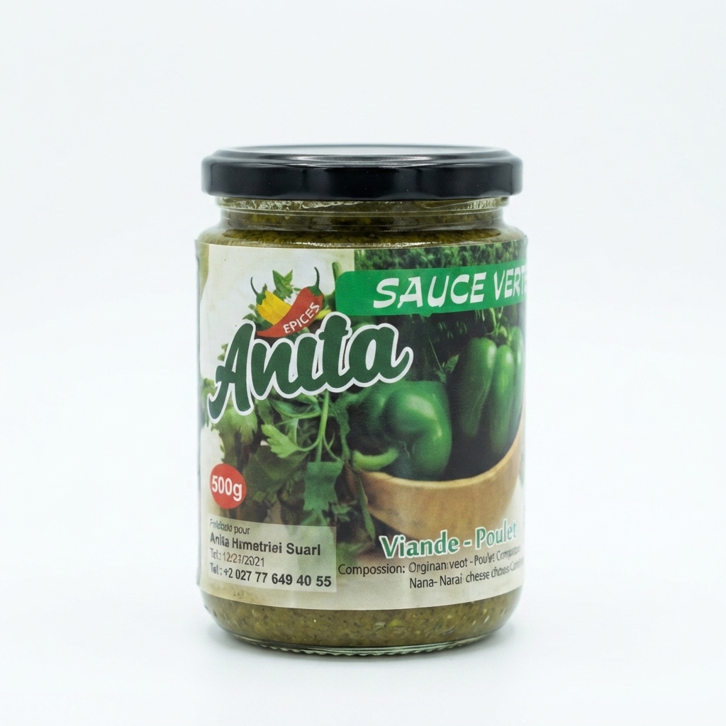 sauce vert800 Sauce Verte Viande-Poulet Anita - 500g