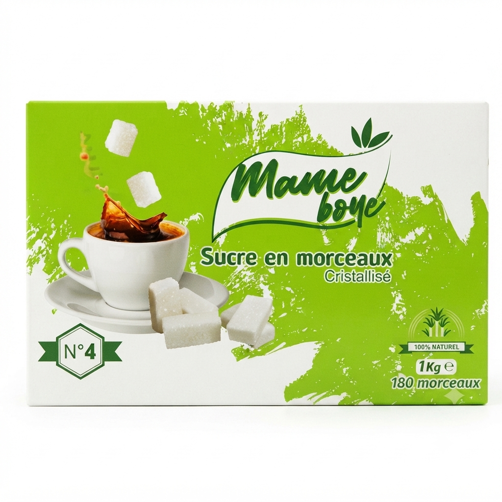 sucremame boye800 Sucre en Morceaux Cristallisé N°4 - Mame Boye - Boîte de 1kg