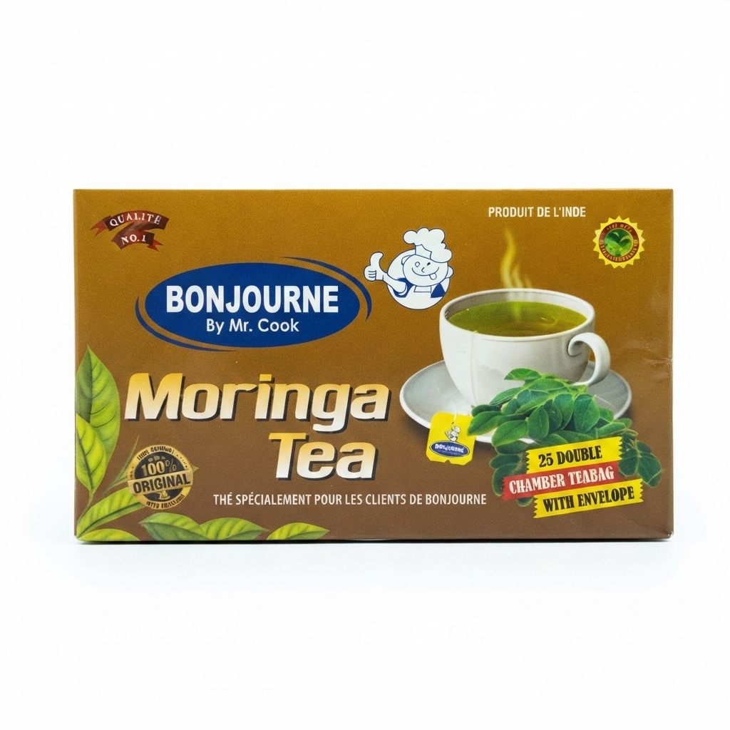 thémoringa800 Thé Moringa (Moringa Tea) - Bonjourne By Mr. Cook - Boîte de 25 Sachets