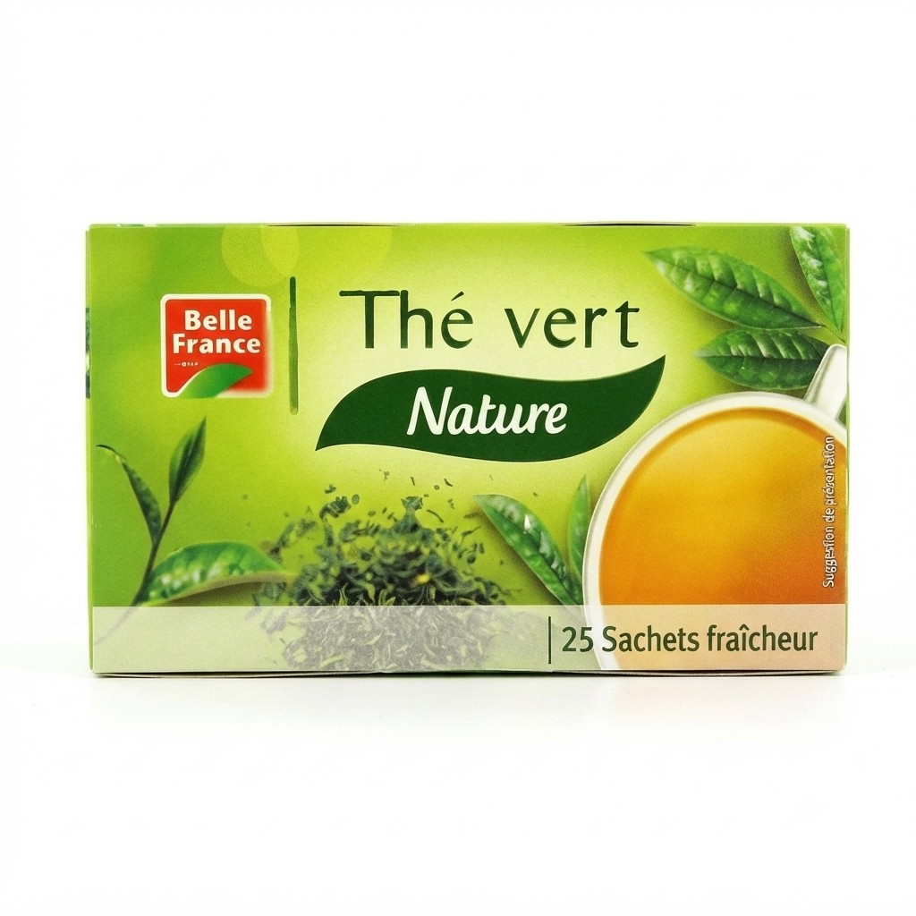 vertnature800 Thé Vert Nature - Belle France - Boîte de 25 Sachets